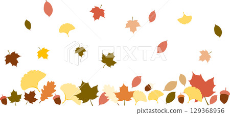 Illustration of fallen leaves in autumn Illustration of fallen leaves in autumn 129368956