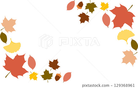 Illustration of fallen leaves in autumn 129368961