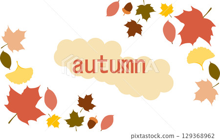Illustration of fallen leaves in autumn 129368962