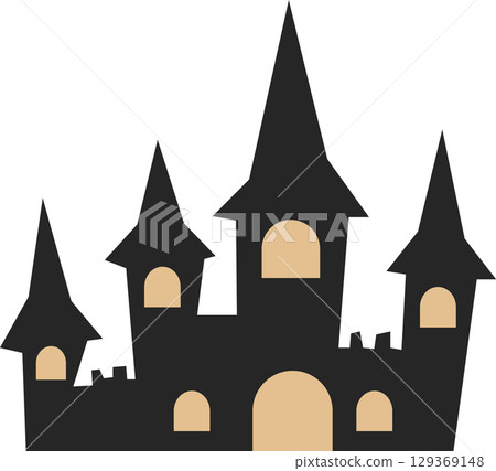 城堡插圖(夜晚,萬聖節) 城堡插圖(夜晚,萬聖節) 129369148