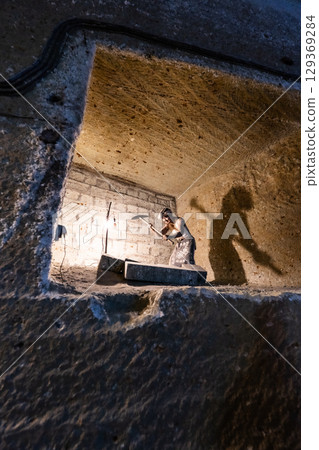 A person quarrying at the Ooya Museum A person quarrying at the Ooya Museum 129369284
