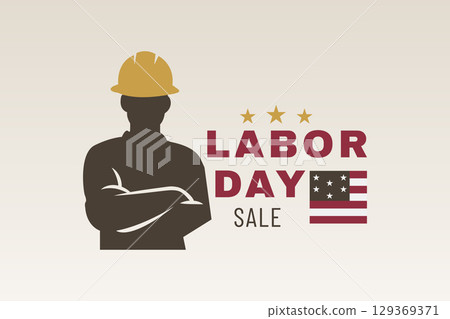 labor day badge with folded arms worker icon labor day badge with folded arms worker icon 129369371