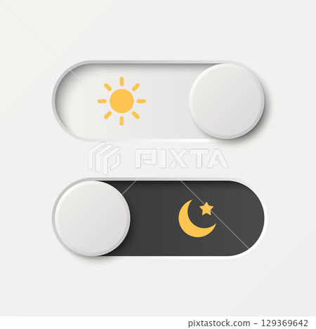 Vector 3d Day and Night Mode Toggle Switch...-插圖素材 [129369642] - PIXTA圖庫
