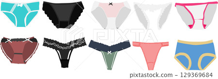 Pants illustration set Pants illustration set 129369684