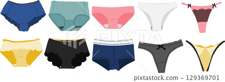 Pants illustration set Pants illustration set 129369701