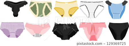 Pants illustration set Pants illustration set 129369725
