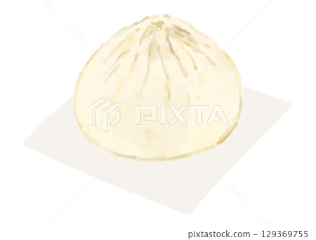 肉包子和豬肉包子的手繪插圖(提供紙張) 肉包子和豬肉包子的手繪插圖(提供紙張) 129369755