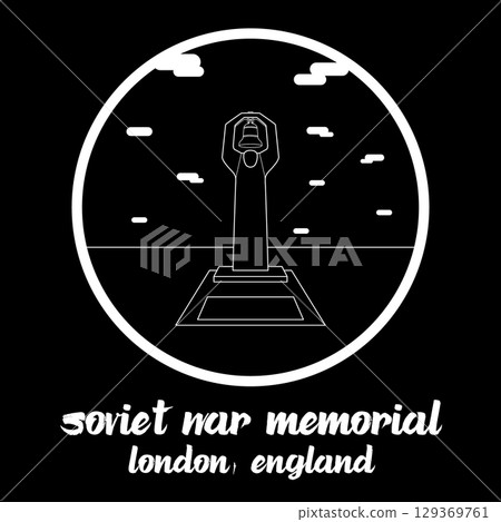 Circle Icon Soviet War Memorial. Vector illustration 129369761