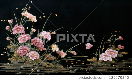 粉紅色花朵漂浮在水面上 粉紅色花朵漂浮在水面上 129370240