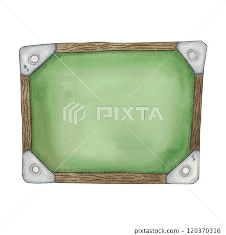 School chalkboard, green in wooden frame. Watercolor illustration hand drawn, cartoon. Drawing for stickers, posters, card blanks, scrapbooking, journaling. School, class, study, board, wooden frame School chalkboard, green in wooden frame. Watercolor illustration hand drawn, cartoon. Drawing for stickers, posters, card blanks, scrapbooking, journaling. School, class, study, board, wooden frame 129370316