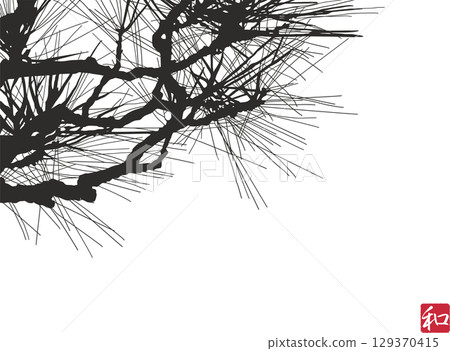 帶有鬆枝圖案的紡織背景材料 帶有鬆枝圖案的紡織背景材料 129370415