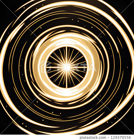 Dynamic golden light vortex with shimmering particles creates a powerful, energetic, and modern abstract background for your projects 129370556