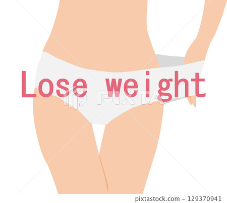 Illustration of a woman on a diet Illustration of a woman on a diet 129370941