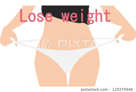 Illustration of a woman on a diet Illustration of a woman on a diet 129370946