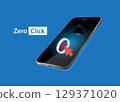 Smartphone with zero, cursor and hacker. 129371020