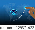 AI with statistics concept. 129371022