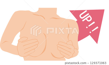 Bust-up graphic illustration 129371063