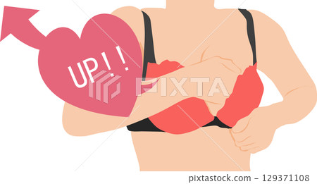 Bust-up graphic illustration 129371108