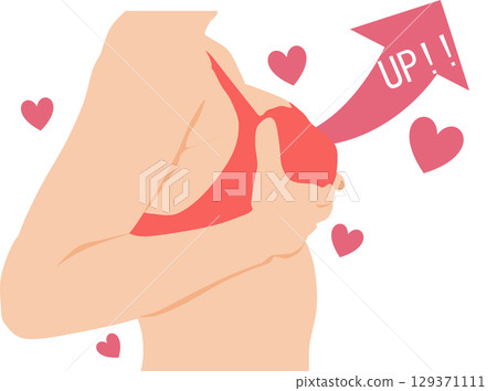Bust-up graphic illustration 129371111