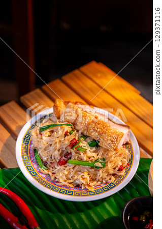 The Pad Thai crispy pork for food concept. The Pad Thai crispy pork for food concept. 129371116