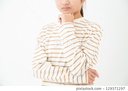 Middle school girl worried Middle school girl worried 129371297