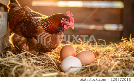 Egg and mother hen 129372018