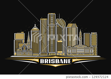 Vector illustration of Brisbane 129372124