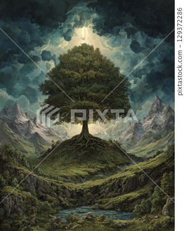 World Tree Yggdrasil AI image 129372286