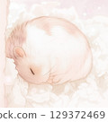 Hamster sleeping curled up 129372469
