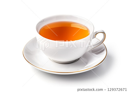 cup of tea on white background cup of tea on white background 129372671
