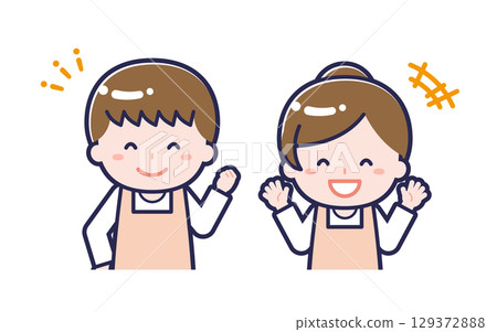 Nursery teacher / Duo / Male and female 02 Nursery teacher / Duo / Male and female 02 129372888