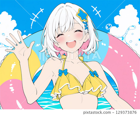 Young woman in bikini swimsuit Young woman in bikini swimsuit 129373876