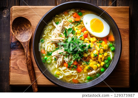Delicious corn butter ramen from Hokkaido 129373987