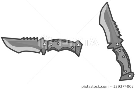 A sharp metal utility knife for survival use 129374002