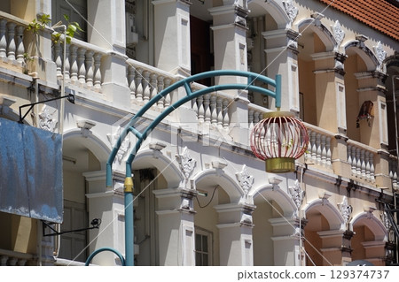 Detailed view of windows, doors and balconies of city buildings Detailed view of windows, doors and balconies of city buildings 129374737
