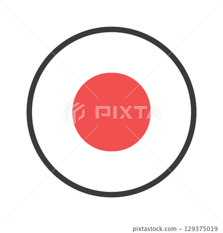 Simple line icon of recording, shooting, and recording button - Stylish REC mark UI material with black and red circle Simple line icon of recording, shooting, and recording button - Stylish REC mark UI material with black and red circle 129375019