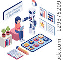 Isometric Robot Assisting Kid with AI Powered Personalized Learning 129375209