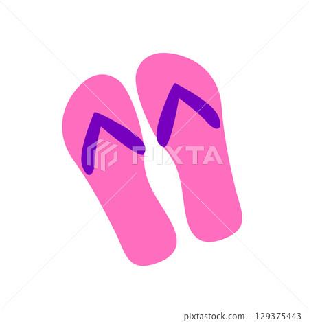 沙灘涼鞋插圖 — — 適合夏季海灘或度假村的設計 129375443