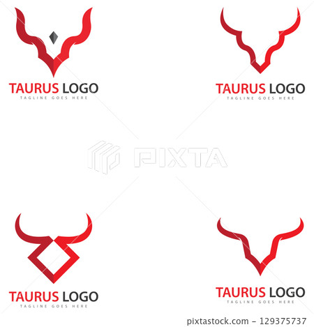 Taurus Logo Template vector icon illustration design Taurus Logo Template vector icon illustration design 129375737