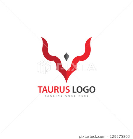 Taurus Logo Template vector icon illustration design 129375803