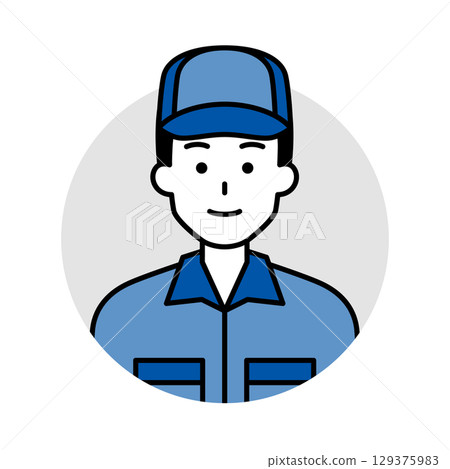 穿著工作服的男性圖示（正常） 129375983