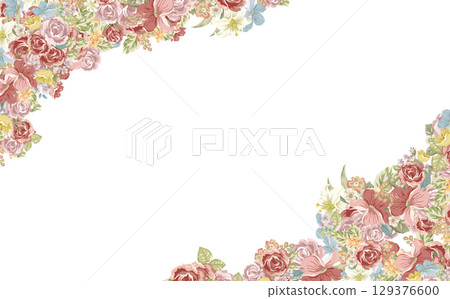 多彩的古董玫瑰角架 129376600