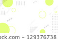 Abstract geometric pattern background material | Circles, triangles, dots, white background, yellow 129376738