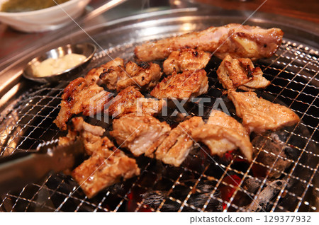 Korean barbecue. marinated beef rib bbq Korean barbecue. marinated beef rib bbq 129377932