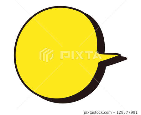 手繪風格美國漫畫書陰影氣球，黃色，扭曲，4 129377991