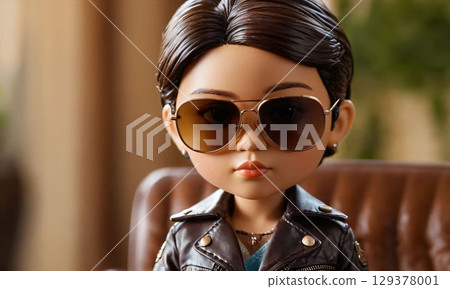 A woman wearing sunglasses 129378001