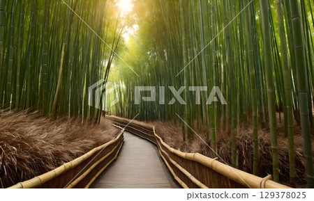 從西端附近拍攝的竹林小路照片 129378025