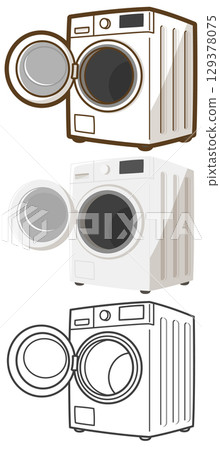 Drum washing machine with the lid open Drum washing machine with the lid open 129378075