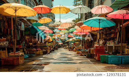 五顏六色的傘 129378131