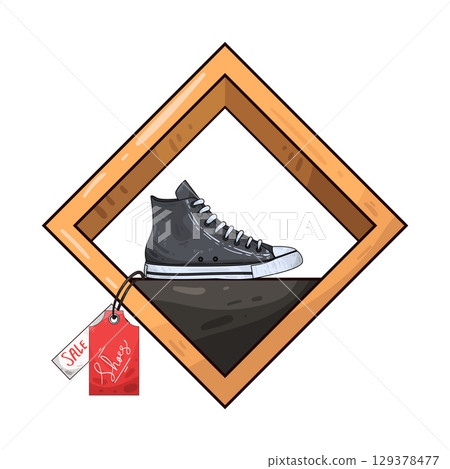 illustration of shoe with price tag 129378477